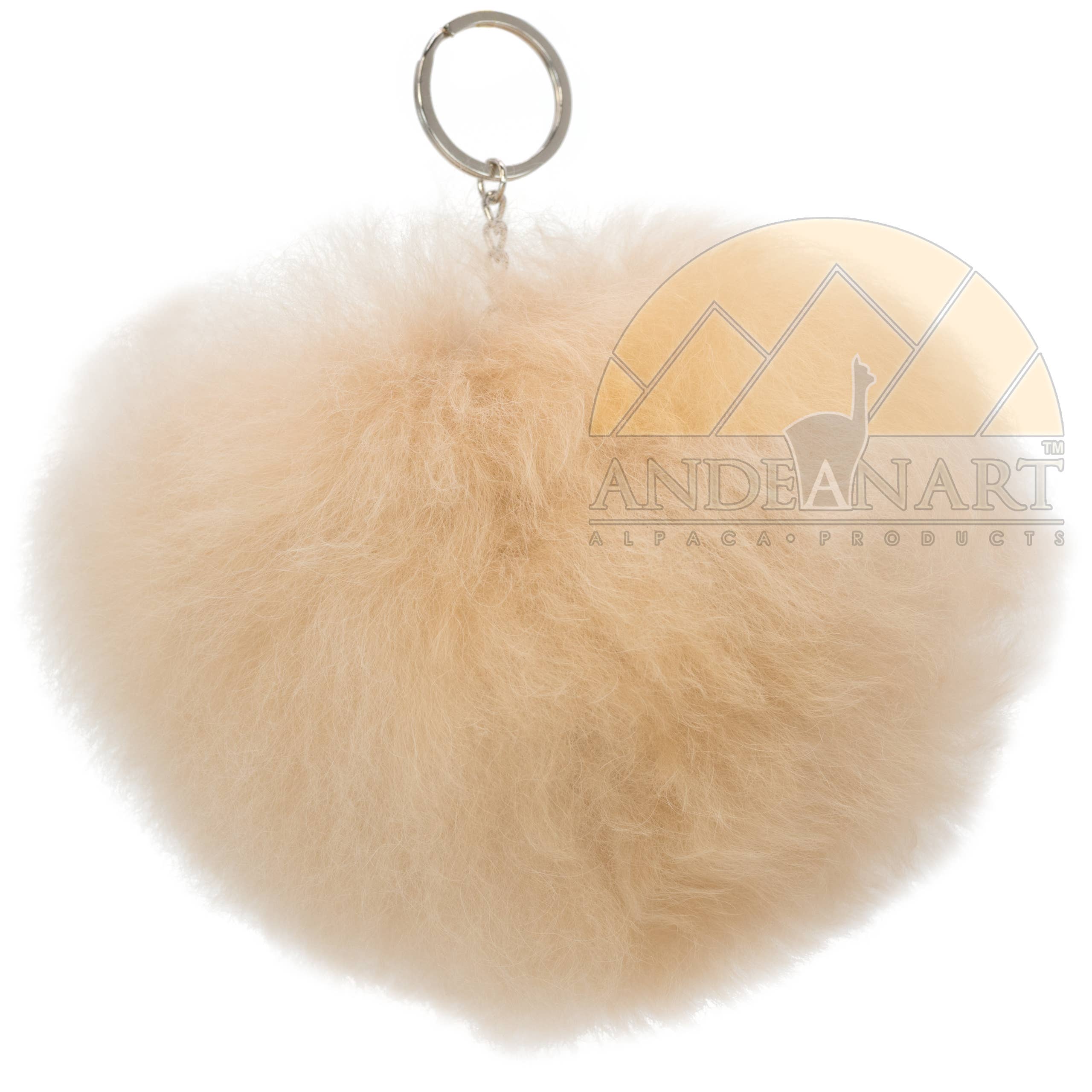 AndeanArt – Engroshandel Nøglering - Dame – Ny!!! Alpaca pels hjerteformet nøglering 4,5" - US LAGER0