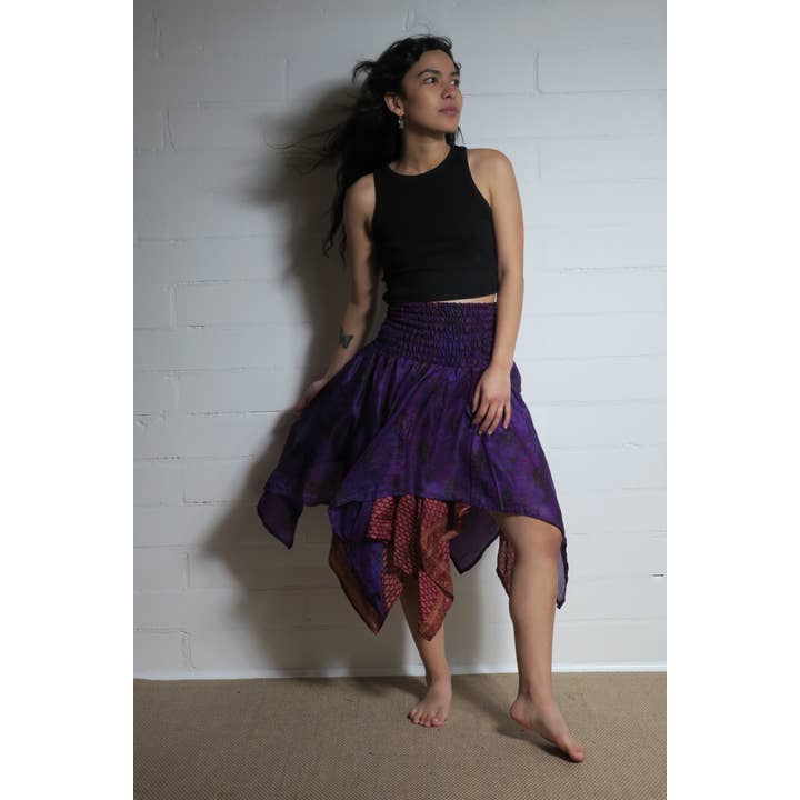 Emma's Emporium - Wholesale Skirt – Women’s - SS011 Recycled Silk Reversible Fairy Skirt8