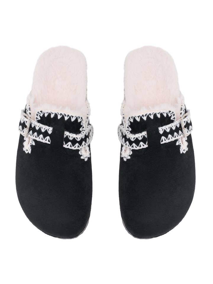 C'M PARIS - Wholesale Mules - Women's - Braided Strap Mule with Jewel Buckle 21552