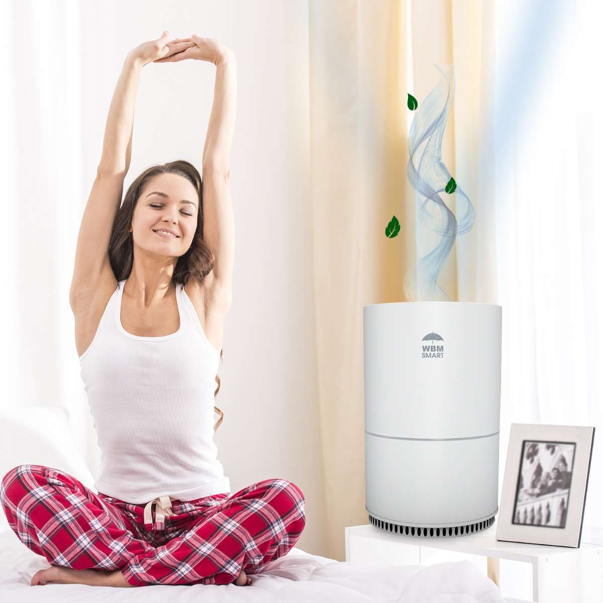 WBM LLC – wholesale Luftrenare – WBM SMART HEPA Filter luftrenare, 25db tyst renare3