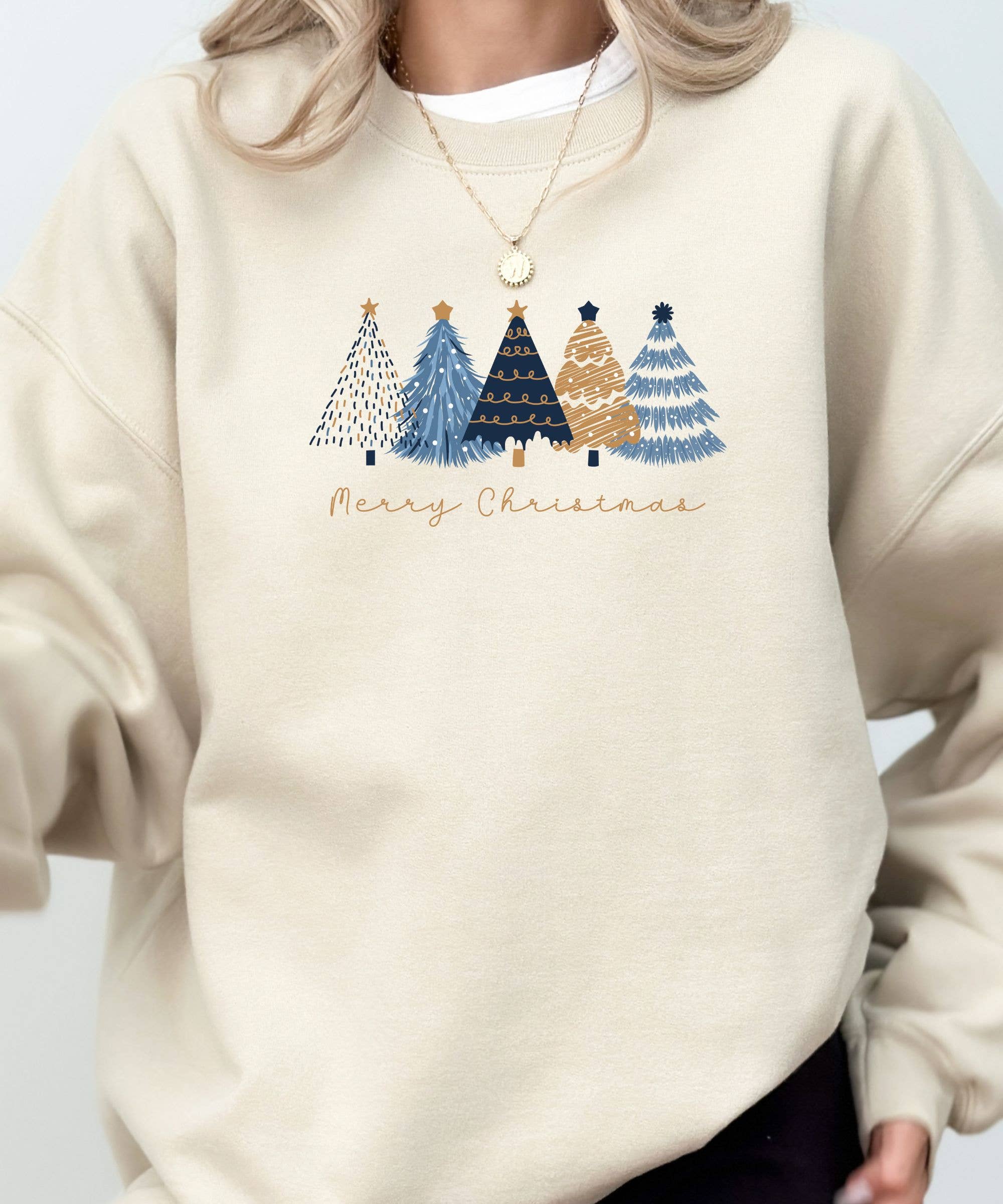 Midday USA - Vente Sweat-shirt à imprimés – femme - Sweatshirt minimaliste en forme de sapin de Noël1