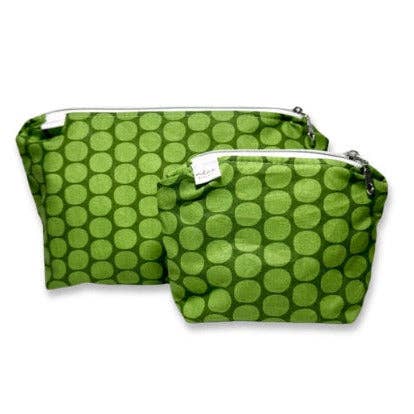 Travel Cosmetic Sustainable Zip 'n Go Bags — Lily Pad Green for wholesale by Neco Bags LLC