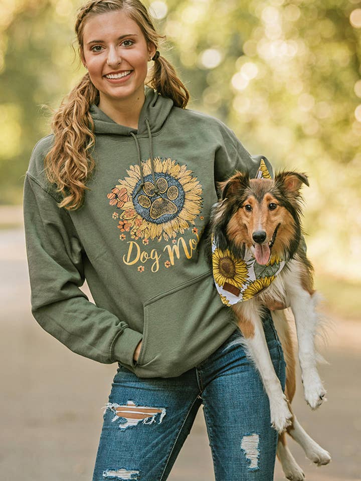 Sunflower Dog Mom Olive hoodie voor wholesale door PAWZ