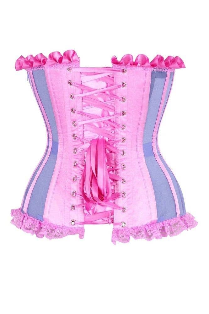 Daisy Corsets – Bustier - Mulher por atacado – Corselete de Aço com Aros em Malha Roxa/Rosa de Alta Qualidade2