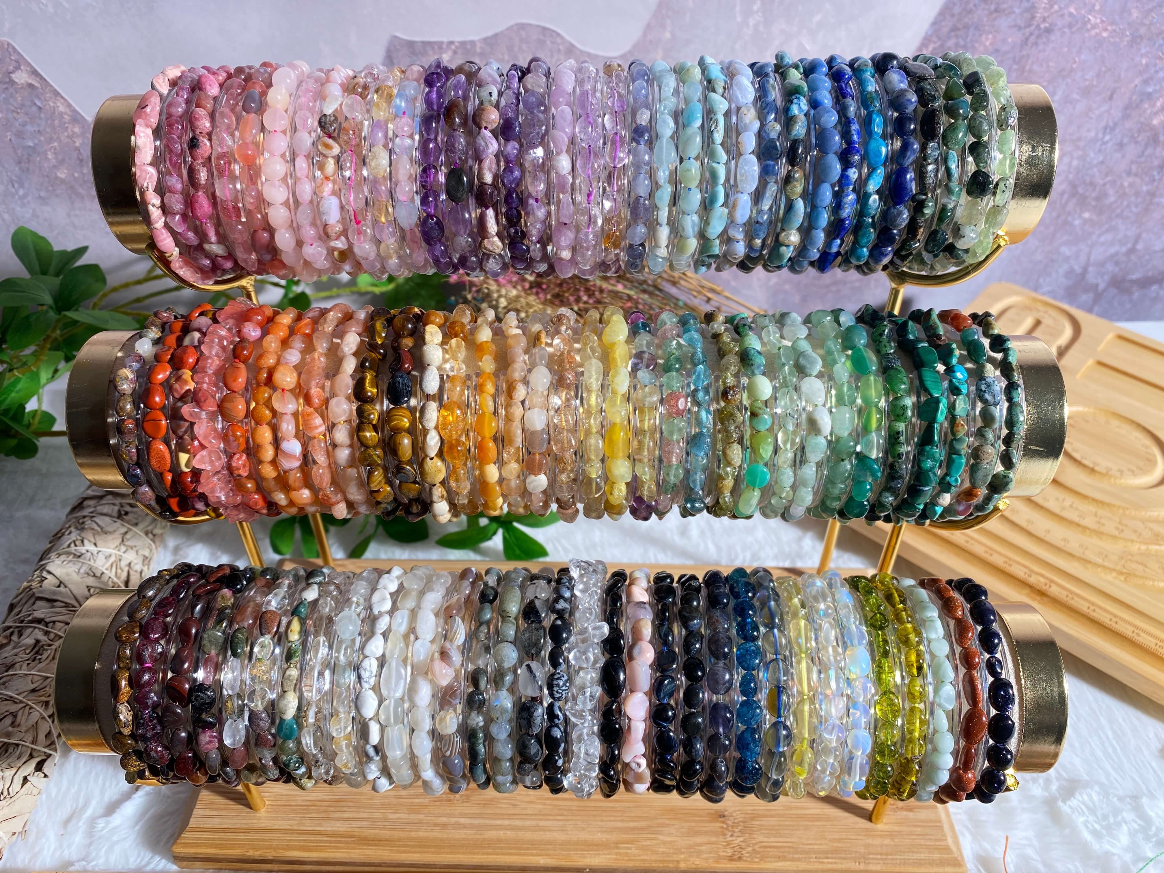 YYDIYcrystal - Wholesale Beaded Bracelet - 2PCs tumbled bracelet Crystal bracelet1