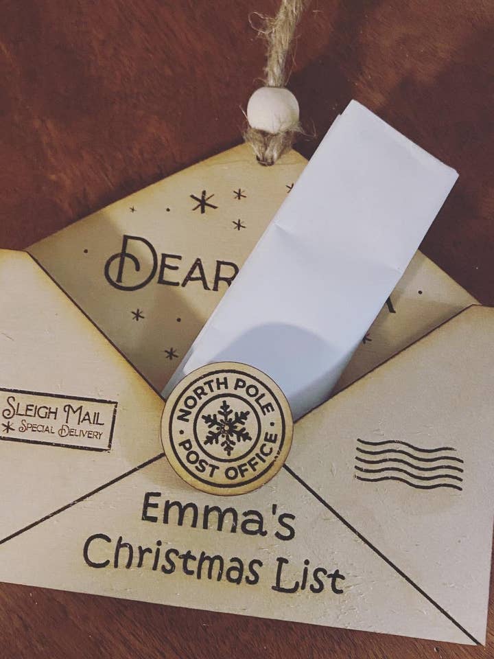 Personalized Santa Letter Ornament for wholesale by Estrellita Designs