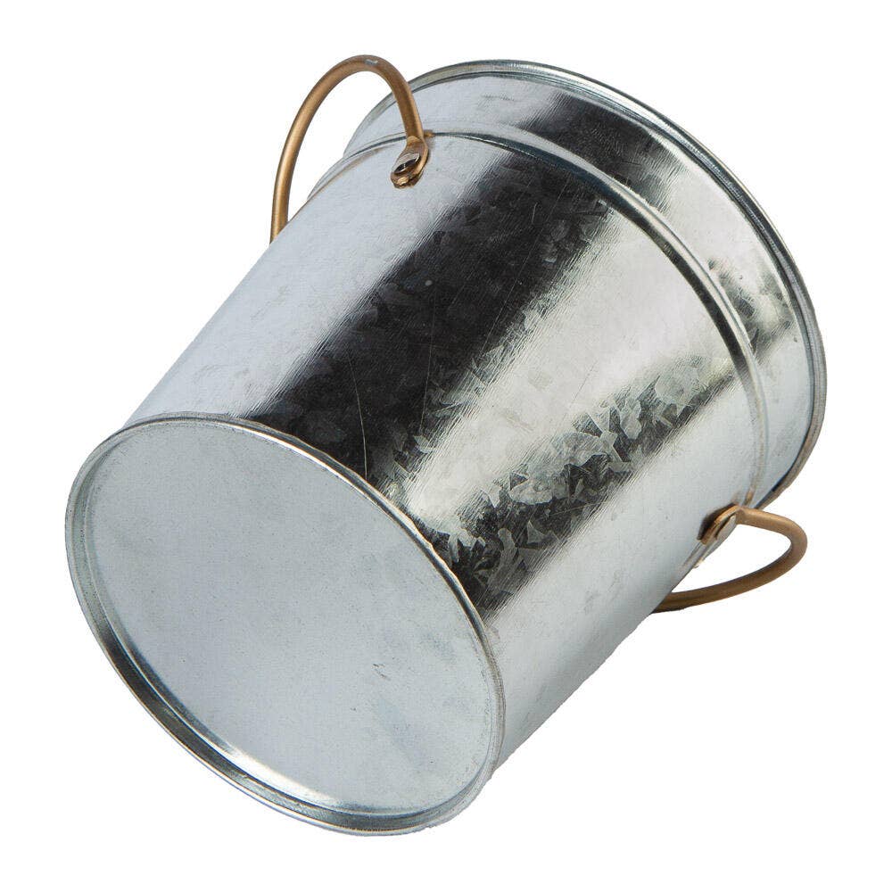 Factory Direct Craft - Wholesale Bucket/Pail - 5" x 5" dia  Small Rustic Metal Bucket with Side Handles2