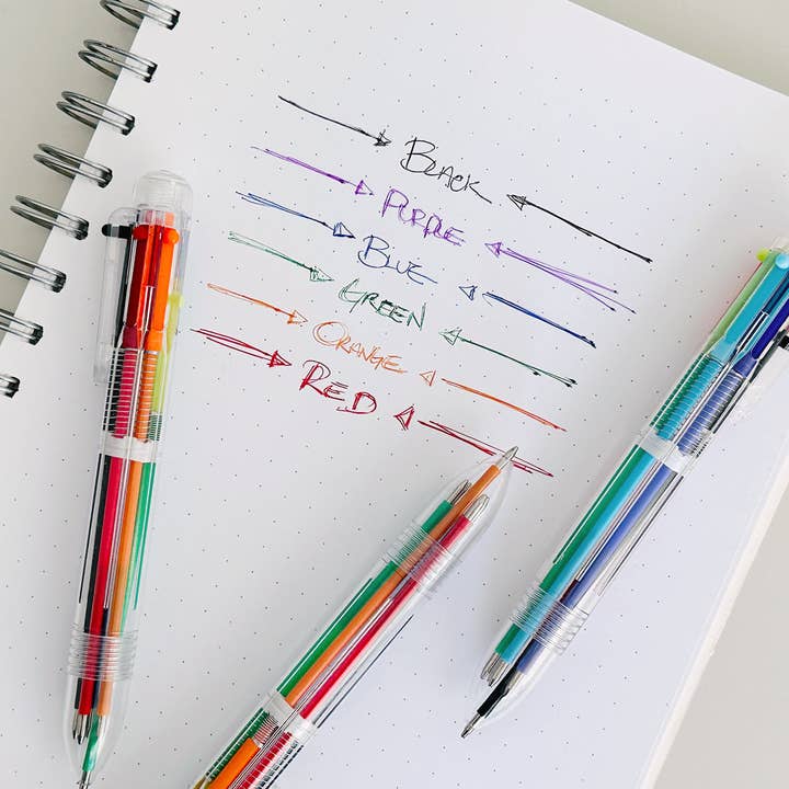 Wrapables.com - Wholesale Pen - Wrapables Multi-Color 6-in-1 Retractable Ballpoint Pens