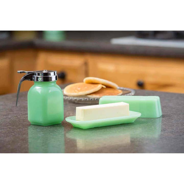 TableCraft Products Company - Wholesale Oil/Vinegar Dispenser - Jadeite Glass Collection 6 oz Syrup Dispenser
