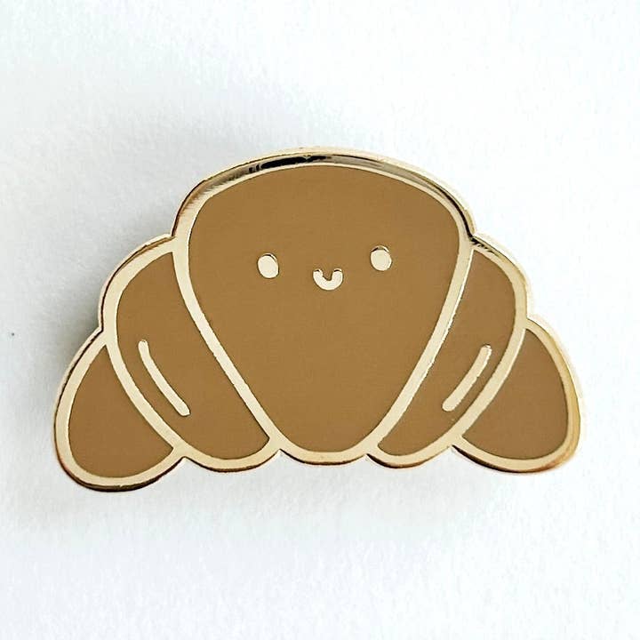 Croissant Enamel Pin for wholesale by Yay Parade Co.