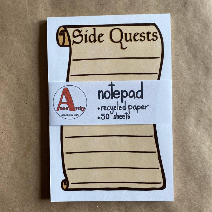 AnneArchy - Wholesale Notepad - Side Quests Notepad1