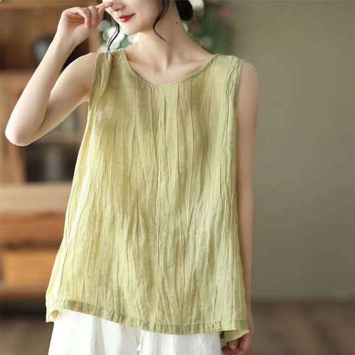 Solid Color Pleated Plus Size Camisole for wholesale by UZ Wholesale Store