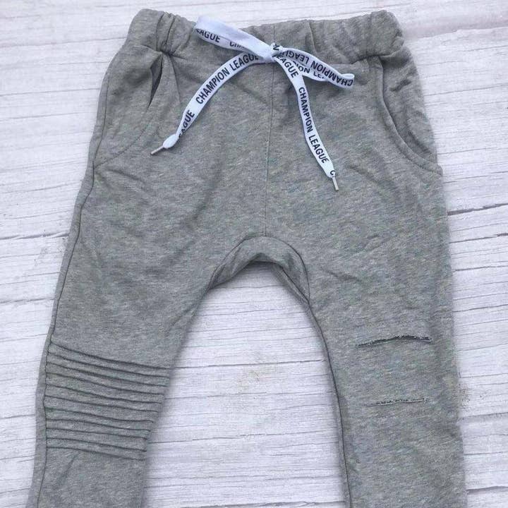 Luke Distressed Sweats for wholesale by oh bebe