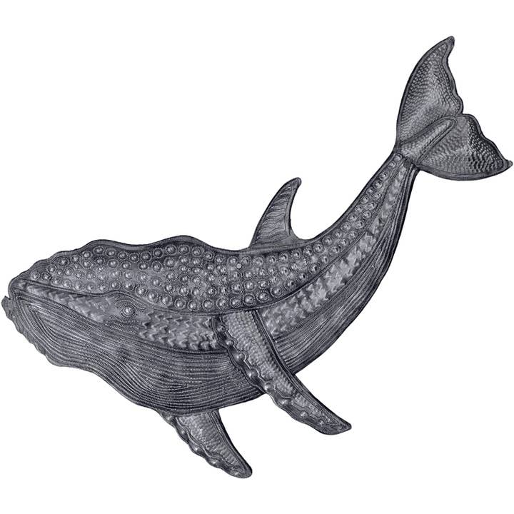Gray Whale Haitian Wall Hanging Art, Sea Home Decor 24" x 12 for wholesale by Haiti Fair Trade~ It's Cactus