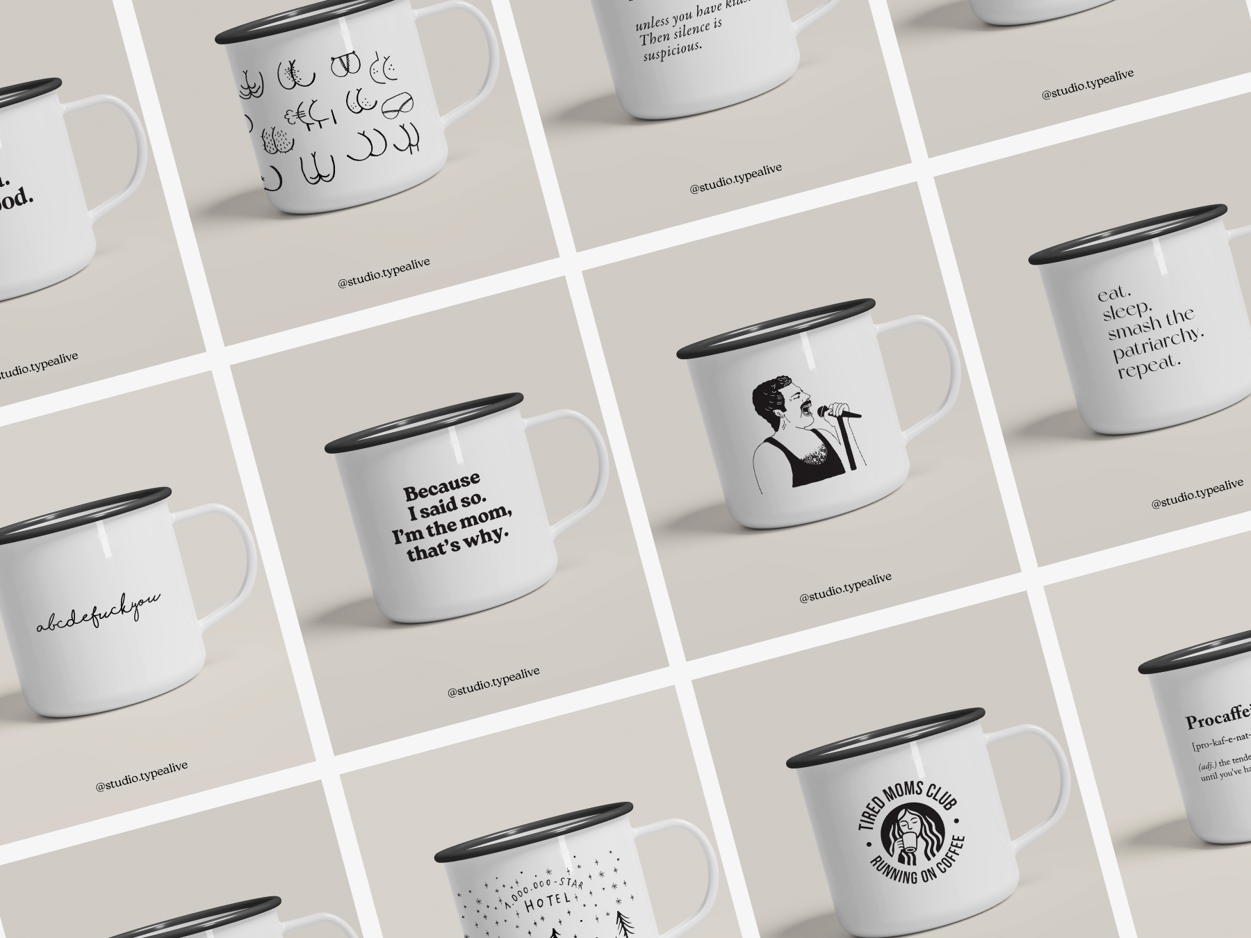 typealive - Wholesale Coffee Mug - Mystery Box / 10 enamel mugs1