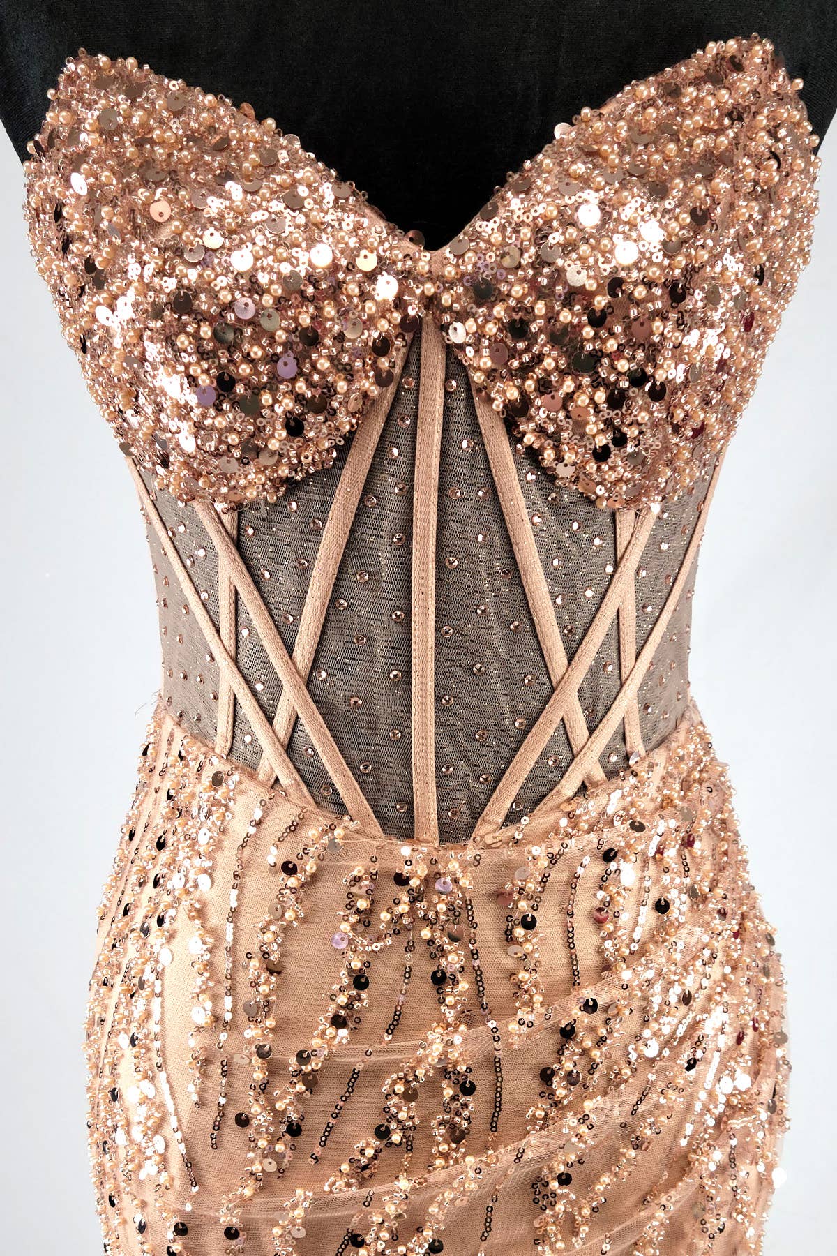 Chicas – wholesale Klänning - Dam – Älskling lång klänning med pärlor och paljetter C36615