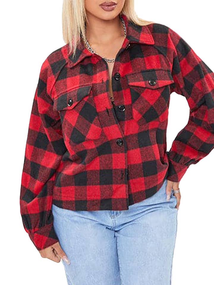 YMI - Wholesale Shirt Jacket/Shacket - Women's - Women's Cropped Boxy Fit Shacket-J1092PSH23