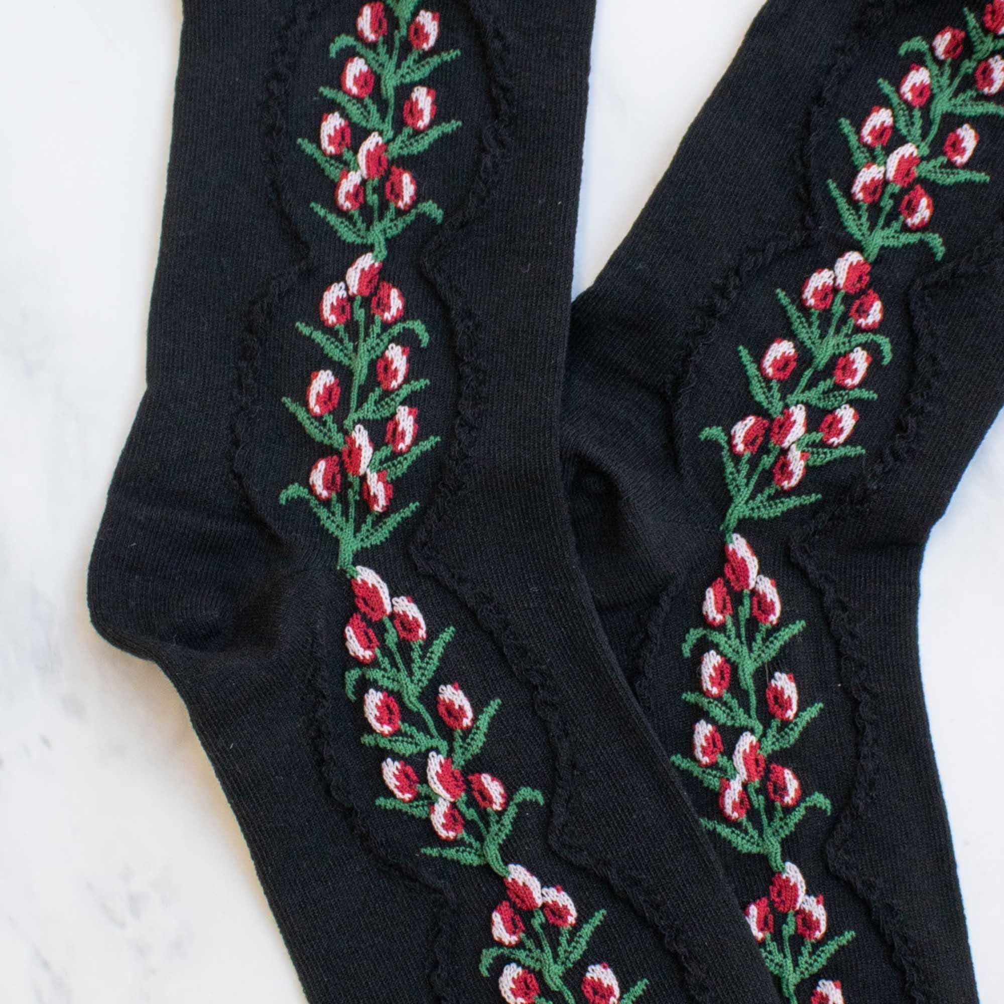 Tiepology – Engroshandel Strømper - Dame – Kvinders antikke tulipanblomstersokker5