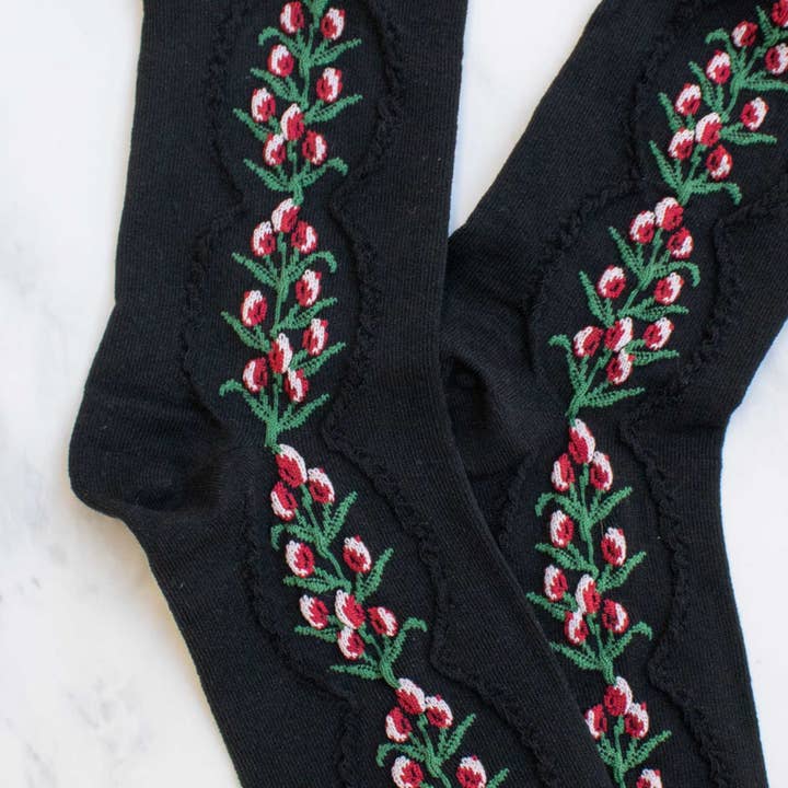 Tiepology – Engroshandel Strømper - Dame – Kvinders antikke tulipanblomstersokker5