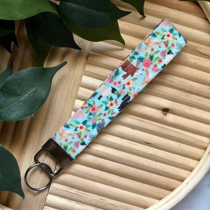 Chaveiro de pulseira de tecido de impressão animal de fazenda, chaveiro por atacado de MDStickerShop