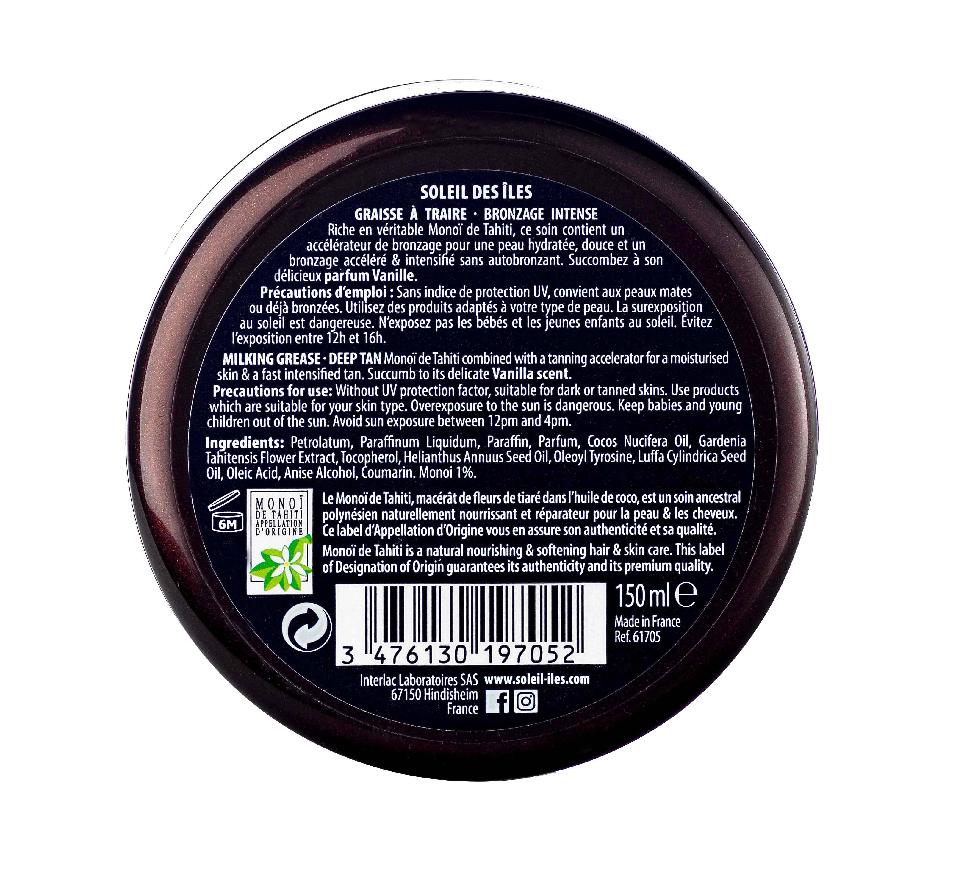 Soleil des îles - Venta al por mayor Crema hidratante con protección solar - Manteca bronceadora de vainilla SPF 0 con monoi de Tahití1