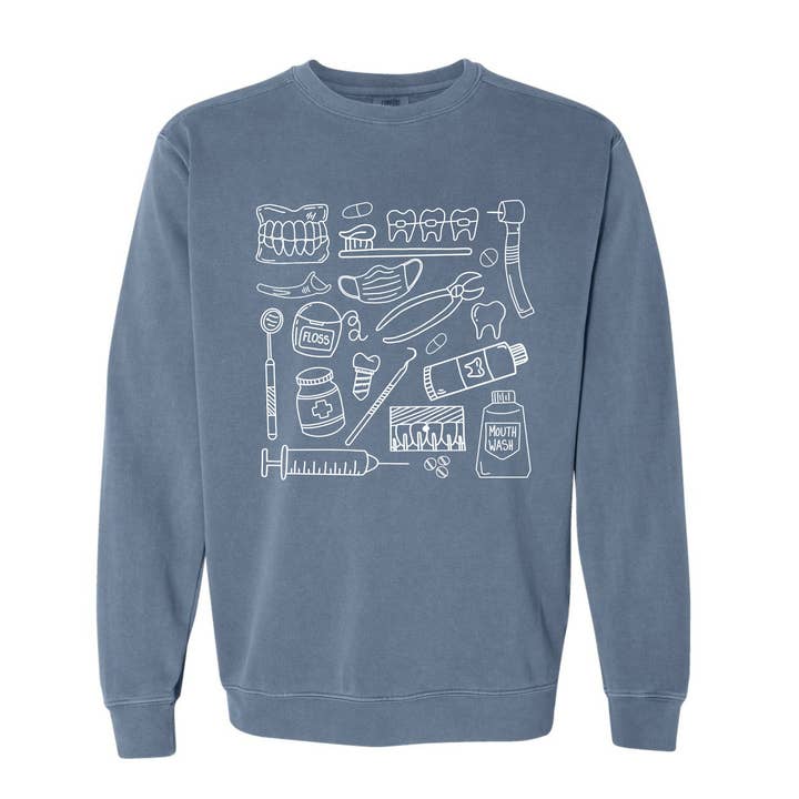 Meg Ann Co. - Wholesale Graphic Sweatshirt - Women's - Dental Doodles Crewneck0