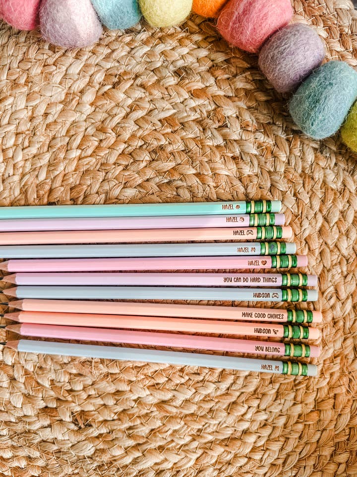 Personalized Pencils for wholesale by Hazel + Bloom Co