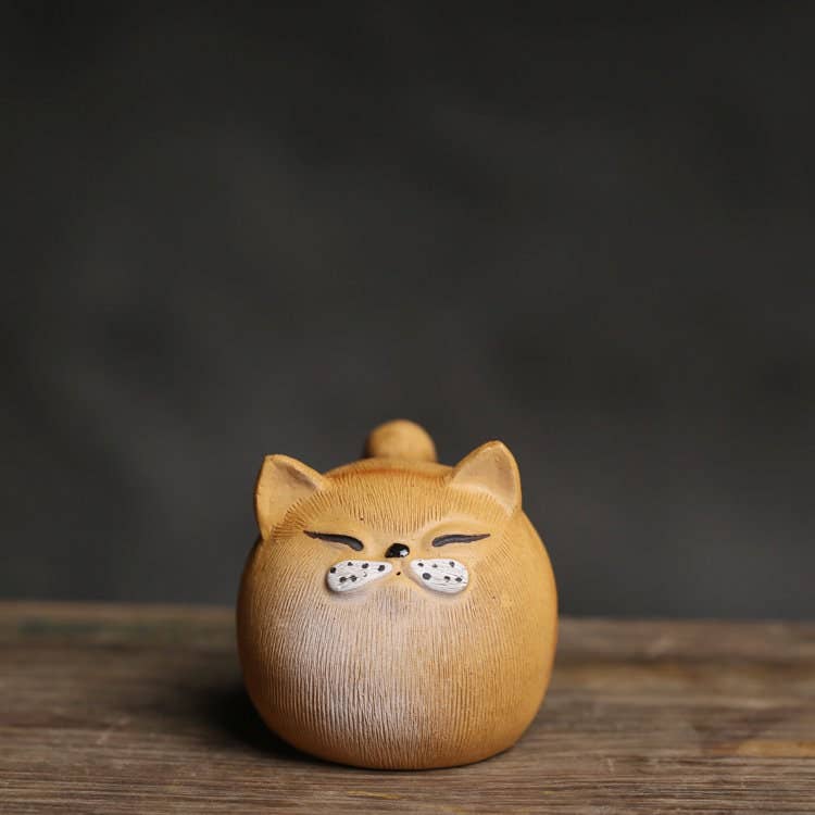 Gohobi （We cover U.S. import duties） - Vente Figurine décorative - Gohobi Décorations faites à la main pour chats, animaux à thé, céramique, argile YiXing4