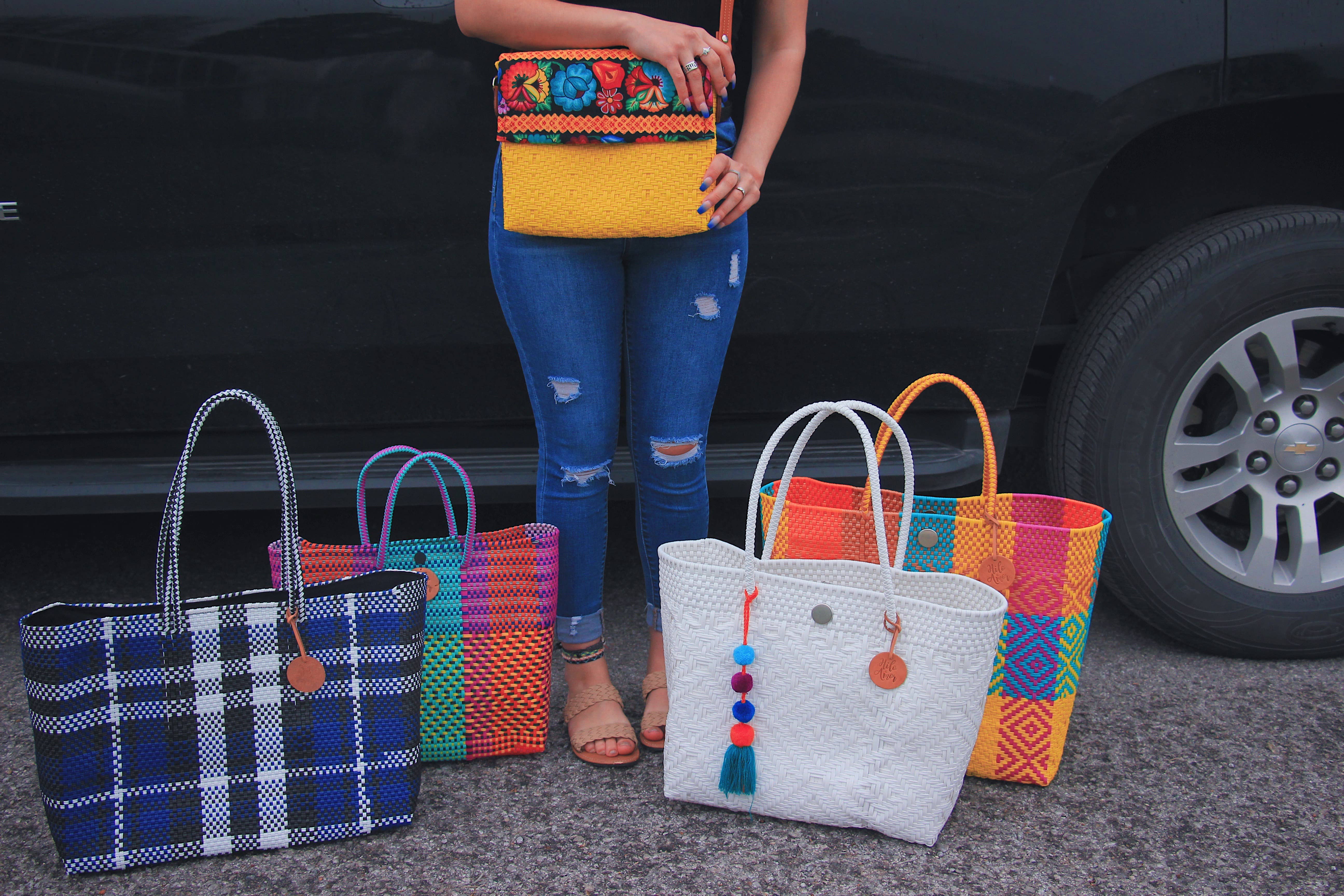 Hilo de Amor LLC - Vente Tote bag – femme - Lot de 8 sacs fourre-tout tissés à la main d'Oaxaca11