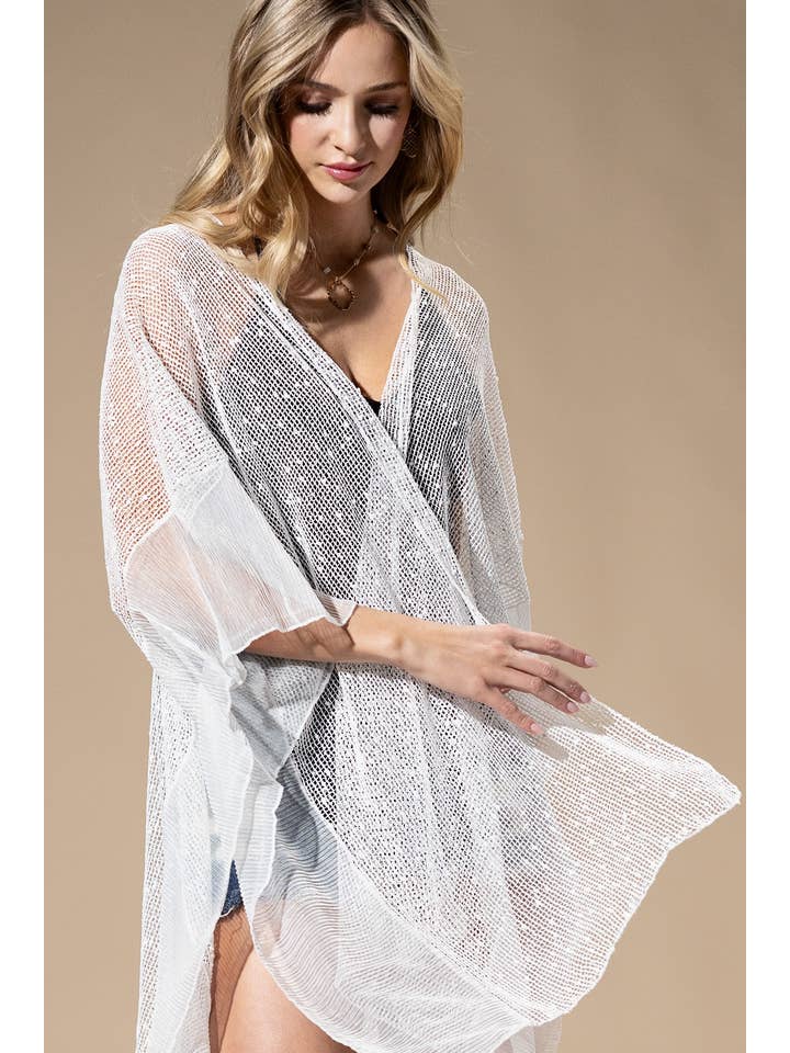 Urbanista - Wholesale Swim Cover Up - Women's - Embellished Sequin Mesh Cover Up