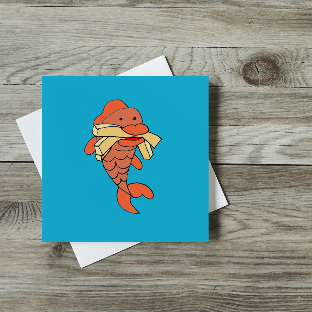 Art & Flowers By Rebecca Ltd - Vente Carte de vœux classique - Carte de vœux - Fish N Chips 1 1