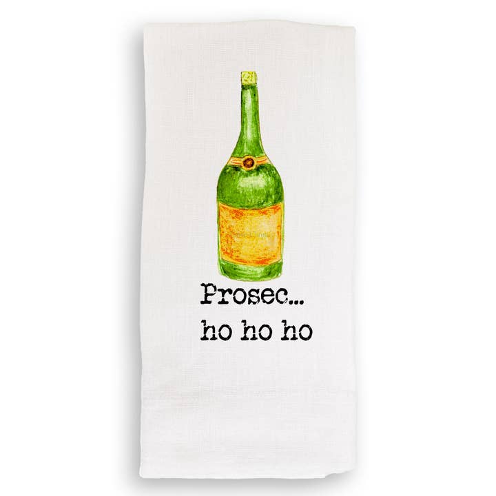 French Graffiti - Wholesale Tea Towel - Prosecco Ho Ho Ho