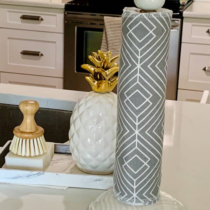 One World Zero Waste - Wholesale Dishcloth - NonPaper Towels- Gray Geometric3