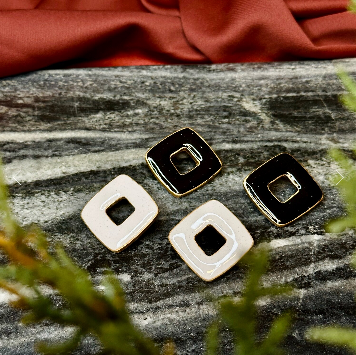 913onCanvas - Wholesale Stud/Post Earrings - Not Too Square: Statement Studs (Black or White)4