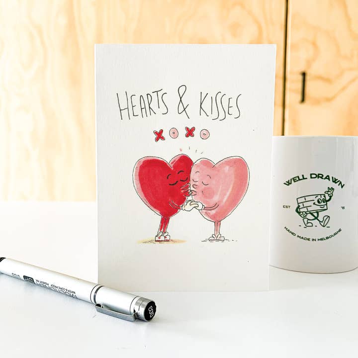 Well Drawn - Wholesale Valentine's Day Card - Hearts and Kisses5