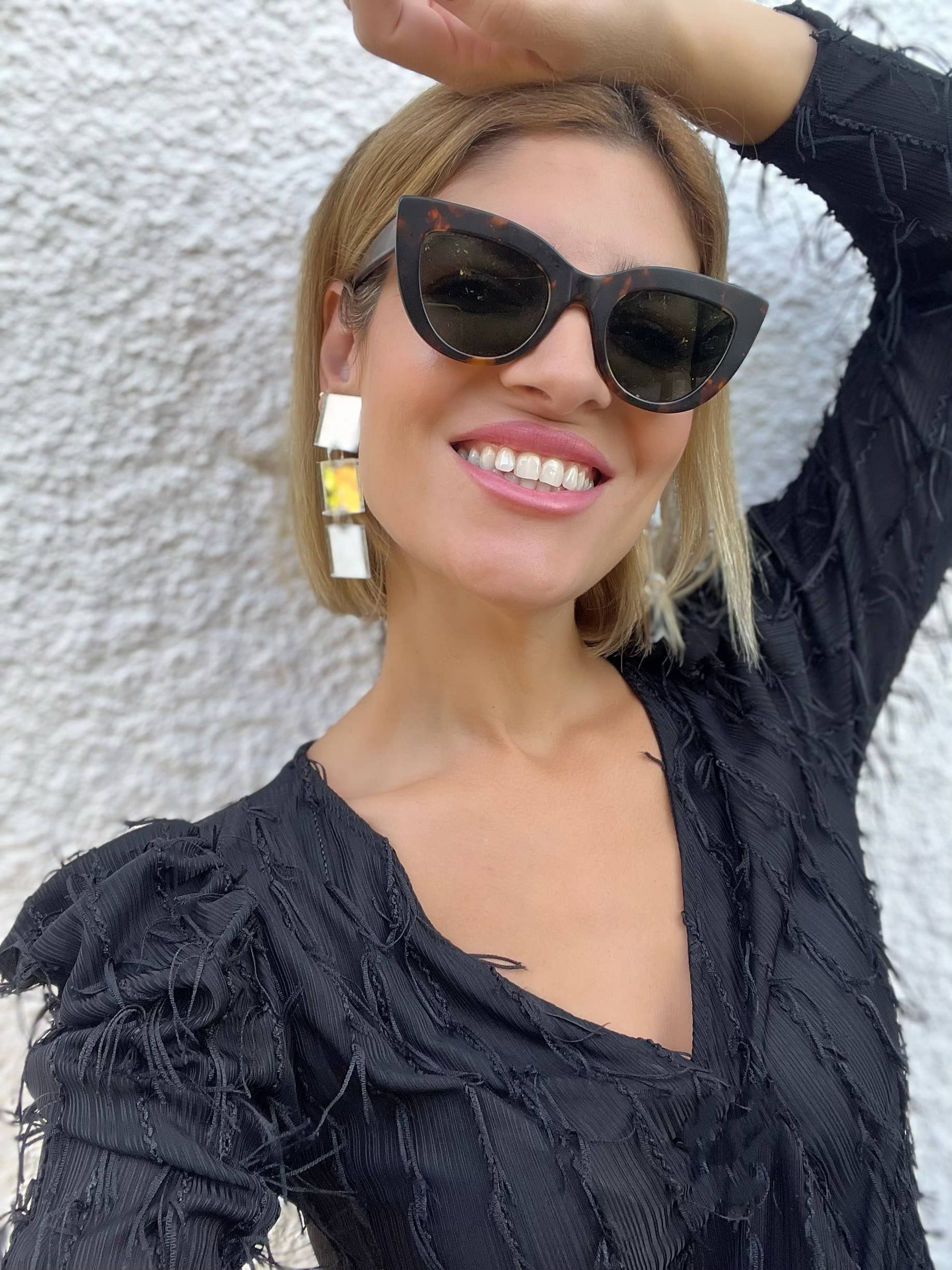 Christina Christi - Wholesale Clip-On Earrings - Long Square Clip On Earrings Silver, Handmade Earrings4