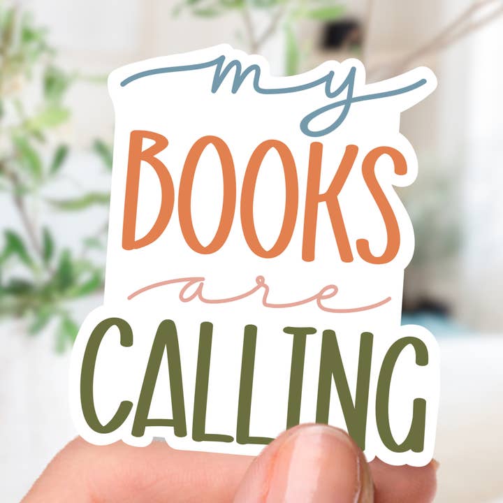 Books are Calling Sticker for wholesale by Couch McDoodles