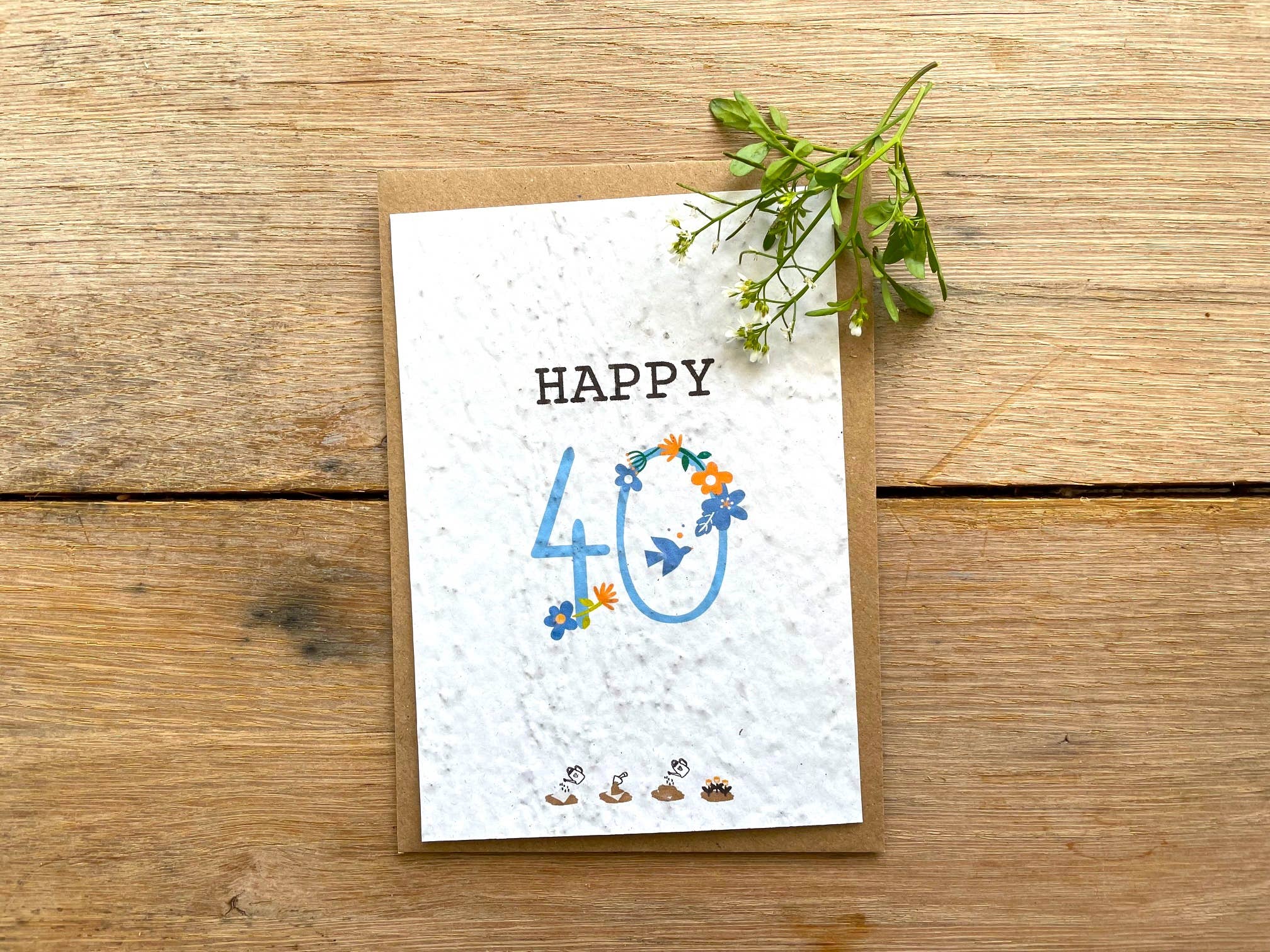 Sochizen – wholesale Birthday card – 40th Birthday Plantable Card0