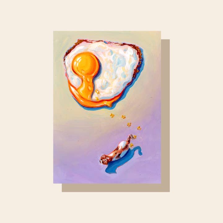 Ei Kat 5x7 Kunstdruk voor wholesale door Painting With James