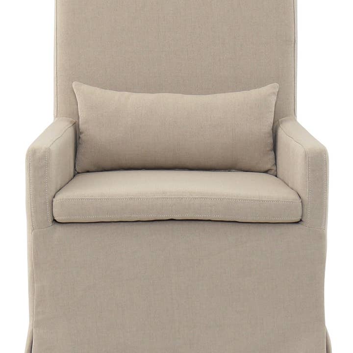 Padma's Plantation - Wholesale Chair - Sandspur Beach Arm Dining Chair - With Casters - Brushed Linen6