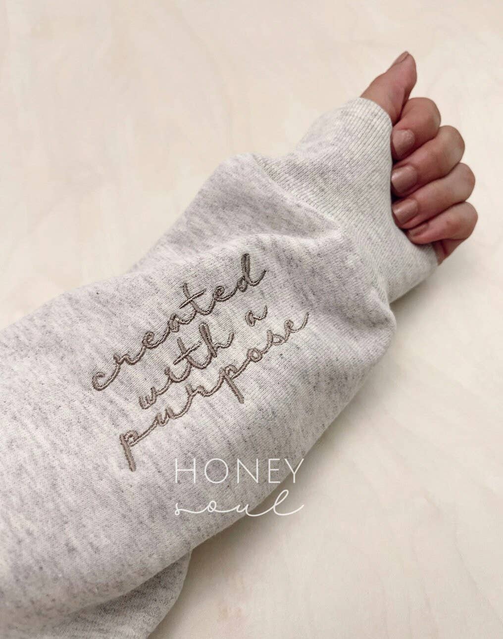 Honey Soul LLC - Wholesale Sweatshirt - Women's - Created With A Purpose Embroidered Sweatshirt3