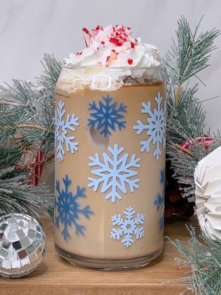Snowflake | Color Changing Christmas Modern Coffee Glass for wholesale by Electric Feels Company
