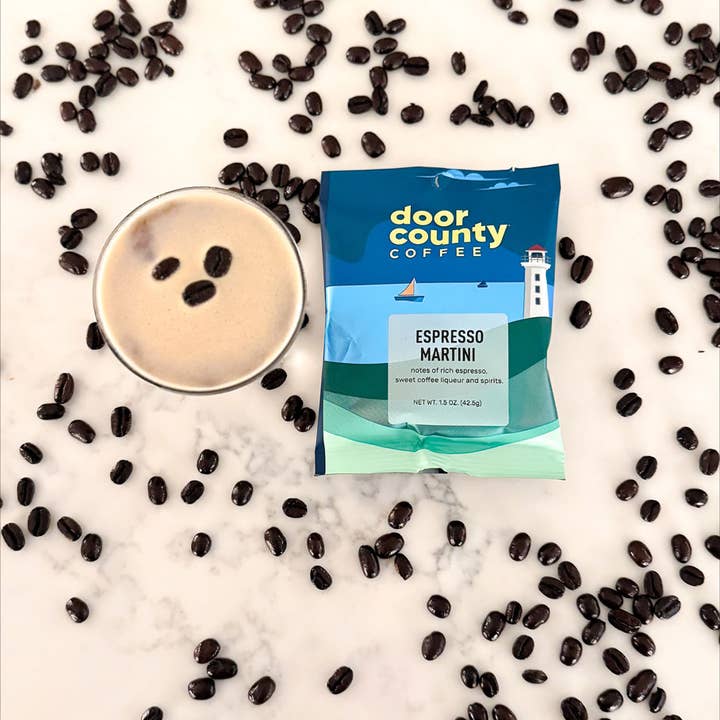 Door County Coffee - Wholesale Ground Coffee - Espresso Martini Flavored Coffee Medium Roast, 1.5oz, 6 pack3