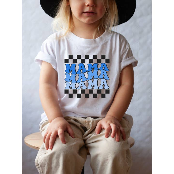 Camisetas a cuadros «MAMA» para niños pequeños y jóvenes para venta al por mayor de L.A. Wave Co.