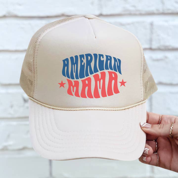 American Mama Trucker Hat for engroshandel hos Hey Jude Graphic Tees