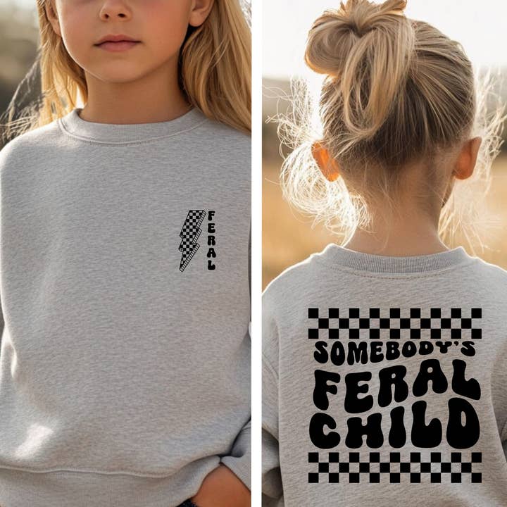 Feral Child Sweatshirt for wholesale by Page and Riggs Designs, LLC