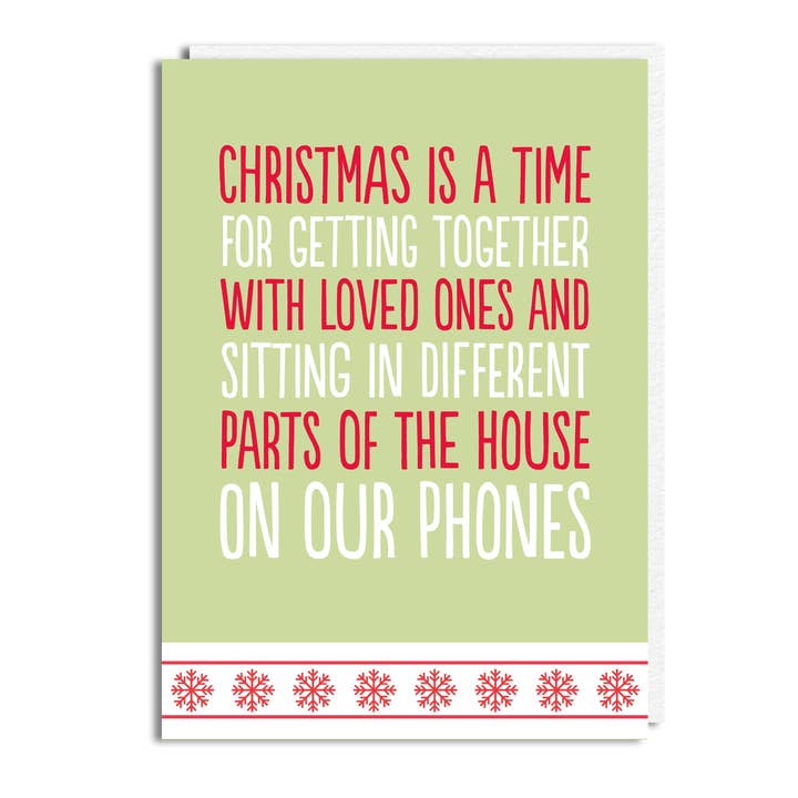 Funny Christmas Card - ‘Phones’ for wholesale by The Buddy Fernandez Card Company