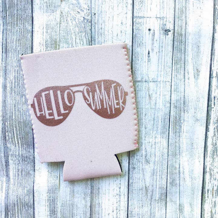 The Good Teacher Co - Wholesale Drink Huggers & Koozies - Hello Summer Can Cooler
