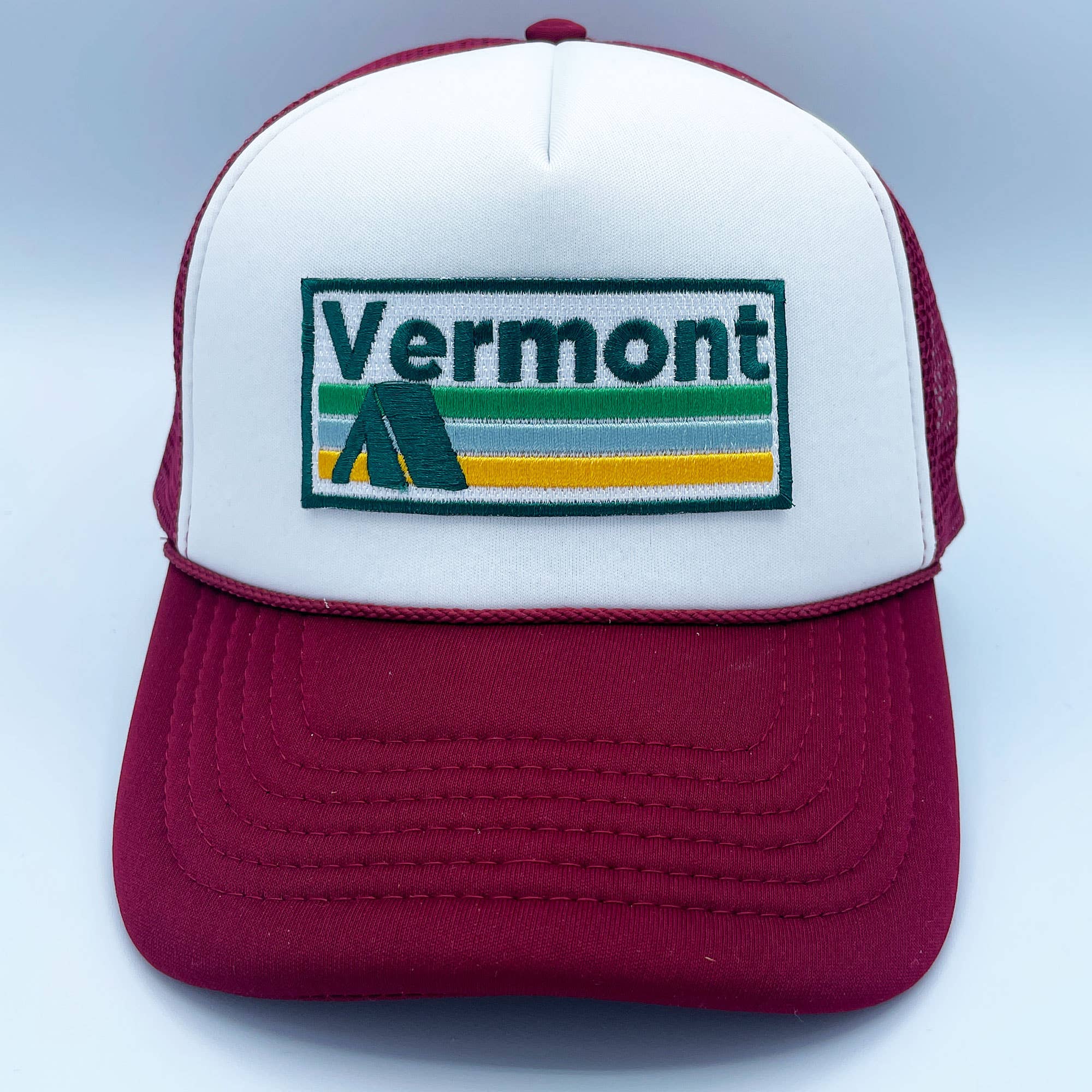 Hey Mountains - Vente Casquette de camionneur – unisexe - Casquette de camionneur Vermont - Camping rétro1