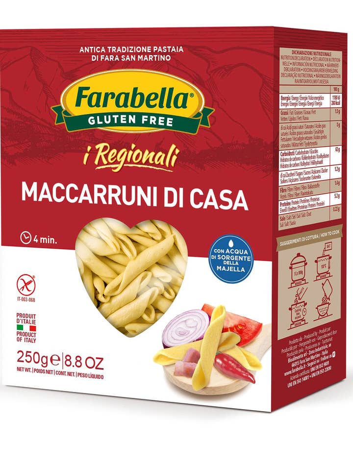 Maccaruni di Casa Sem Glúten 250 g - Pacote com 12 por atacado de Farabella